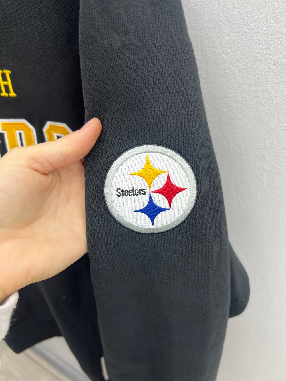 lululemon Men’s Black Hoodie with Yellow Steelers Lettering - Picture 5 of 6